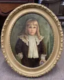 Portrait of a young girl by Kathleen Goodman, oil on board, sold Feb 2023
