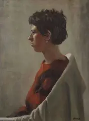 Polish girl by Richard Pionk, oil on canvas, sold Feb 2023