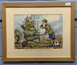 One More Trip And We'll Be Ready To Get Started!! by Simon Trinder, watercolour and ink, sold Feb 2023