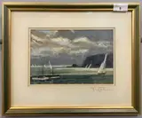 Black Head near Whitehead, Co Antrim by David Gilchrist, pastel, offered Feb 2023