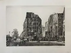 Quai de Conti, Paris by William Washington, engraving, sold Feb 2023