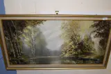 Study of a lake scene by Charles Eveson, oil on canvas, sold Jan 2023