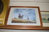 Ploughing with Shire horses by Maurice J.Bush, pastel, sold Jan 2023