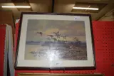 Mallards over Malham Tarn by Wilfred Bailey, oil on board, sold Jan 2023