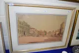 Angel Hill, Bury St.Edmunds by Louis Stanley Maurice Prince A.R.C.A., 1963, watercolour and pencil, sold Jan 2023