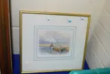 Boats on an estuary by Elizabeth Gardiner, watercolour and ink, sold Jan 2023