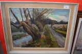 Willows at Eastbridge by Ralph Herring, oil on board, sold Jan 2023