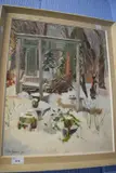 A winter garden scene by Vera Spencer, oil on board, sold Jan 2023