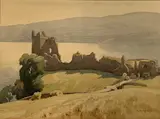Castle Urquart, Scotland by Richard Sams, watercolour, sold Jan 2023