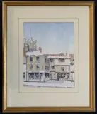Tombland, Norwich by Andrew Freebrey, watercolour, sold Jan 2023