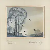 Evening Elms' and 'Norfolk [...] by Hugh Brandon Cox, pencil, sold Jan 2023