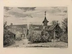 La maison de Theodore Rousseau by Marcel Jacque, 1967, etching, offered Jan 2023
