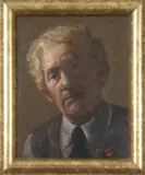 One of a seated man in a monastic cowl by Richard Pionk, oil, sold Jan 2023