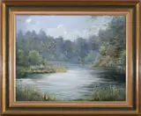 A Plump of Ducks over Kelling lake by Shirley Carnt, oil on canvas, offered Jan 2023