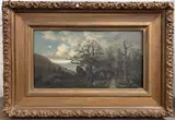 Staffage in a rural landscape by Charles Duval, oil on canvas, offered Jan 2023