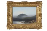 Glamis from Loch Sligachan by Wilfred Gaton, Gouache on card, sold Jan 2023