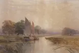 On The River Yare by Charles Bentley, watercolour, sold Jan 2023