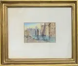 Riverside scene by George James Knox, watercolour, sold Jan 2023