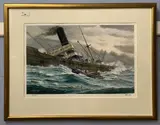 The ANLB Foresters ship rescue, chromolithograph, artist's proof by Michael Bensley, pencil, offered Jan 2023