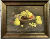 Still life by Jane Helme, oil on board, offered Dec 2022