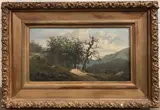 Figures in a landscape with mountainous ranges by Charles Duval, 1894, oil on canvas, offered Dec 2022