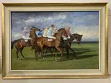 The Start' after munnings by David Baxter, oil on board, offered Dec 2022