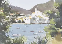 Cadaques-Catallunya by John Yardley, watercolour, sold Feb 2025