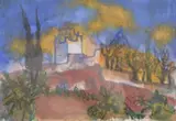 Continental landscape by Johann Peter Pernath, watercolour, sold Feb 2025