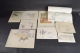 They Play at catch who catch can with each others tails by Robert Lillie, watercolour, sold Feb 2025