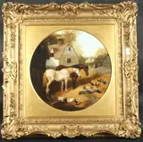 Horses with pigs by John Frederick Herring Jnr, 1889, oil on canvas, sold Jan 2025