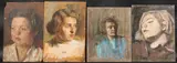 Head and shoulders of ladies by George Weissbort, Oil on board, offered Jan 2025