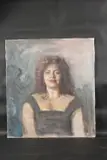 Portrait, head and shoulders of a lady wearing a locket by George Weissbort, Oil on board, sold Jan 2025