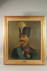 PORTRAIT OF NASER AL DIN SHAH, large oil painting on canvass by H. Meyer, 1879, oil, offered Dec 2024