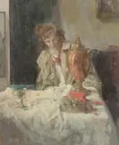 Interior by George Weissbort, oil, sold Dec 2024