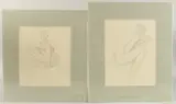 Male and female by George Weissbort, 1999, pencil, offered Dec 2024