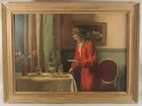 Interior by George Weissbort, 1987, oil, sold Dec 2024