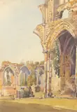 Study of a corner of Netley Abbey by Augustus John Cuthbert Hare, drawing, sold Dec 2024