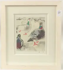 Two Birds in Flight by Peter Stillwell, drawing, sold Dec 2024
