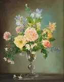 Mixed Flowers in an English 17th Century Wine Glass by Cecil Kennedy, oil on canvas, offered Nov 2024