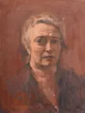 PORTRAIT head and shoulders of a lady, panel by George Weissbort, oil, sold Nov 2024