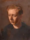 Young man head and shoulders by George Weissbort, oil, sold Nov 2024