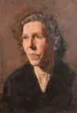 A PORTRAIT head and shoulders of a lady, board by George Weissbort, oil, sold Nov 2024