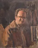 SIX VARIOUS SELF PORTRAITS, board by George Weissbort, oil, sold Nov 2024
