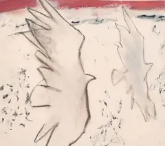 Two Birds in Flight by Peter Stillwell, drawing, offered Nov 2024