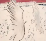 Two Birds in Flight by Peter Stillwell, drawing, offered Nov 2024