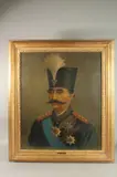 PORTRAIT OF NASER AL DIN SHAH, large oil painting on canvass by H. Meyer, 1879, oil, offered Oct 2024