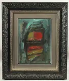 MIDDLE EASTERN: ABSTRACT COMPOSITION ON BOARD, signed lower right, by Fateh Moudarres, print (other), offered Oct 2024