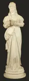 a carved alabaster young woman in medieval dress reading a book, by Jean-Louis Grégoire, sculpture, offered Oct 2024