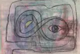 Abstract composition with eye by John Tunnard, mixed media, sold Oct 2024