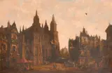 Cathedral at Evreux, France by H. Schafer, oil on canvas, sold Oct 2024